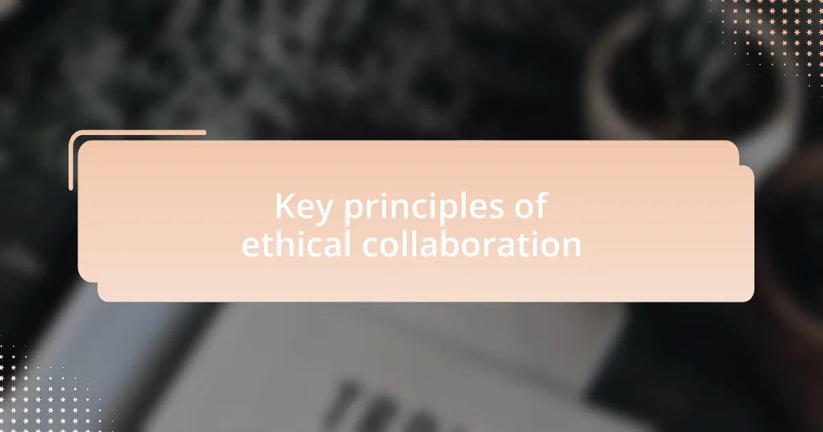 Key principles of ethical collaboration